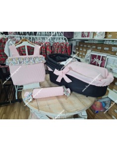 Bolso Pocket Cremallera Waffle Rosa Volante Flores Otoñales Rosa 2