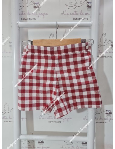 Pantalón Vichy Burdeos Cuadros-M