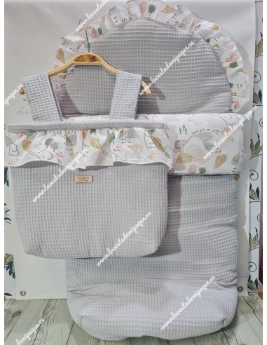 Saco Universal Waffle Gris Combi Elefantes