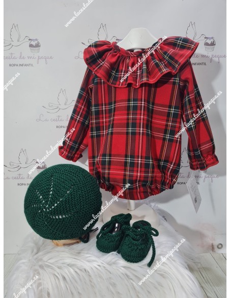 Pelele Cuadros Escocés Rojo