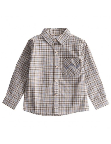 Conjunto Pantalón Marino y Camisa Cuadros Chocolate