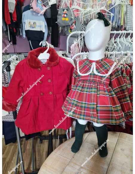Jesusito con braguita estampado de cuadro escocés ideal para Navidad