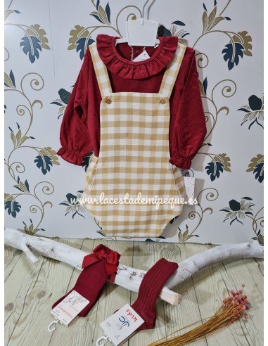 Body Camisa Plumeti Manga Larga Burdeos