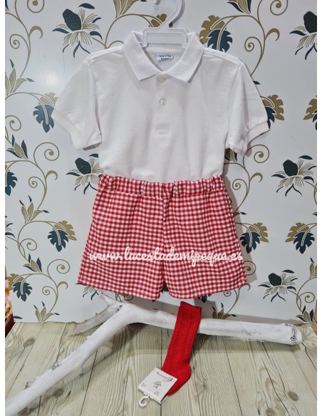 Pantalón Vichy Rojo Cuadros-P