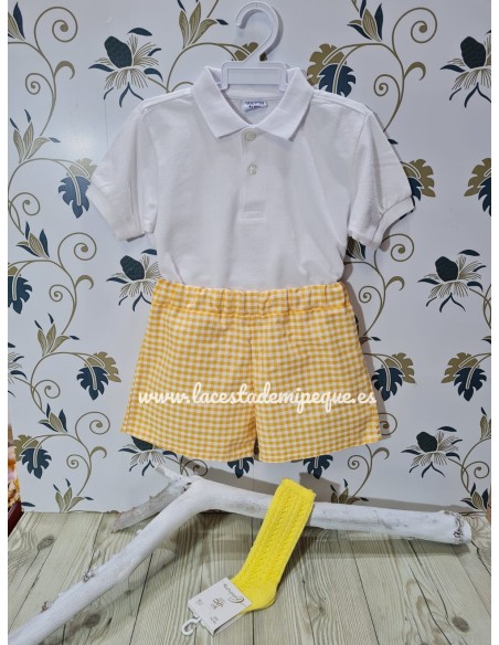 Pantalón Vichy Amarillo Cuadros-P