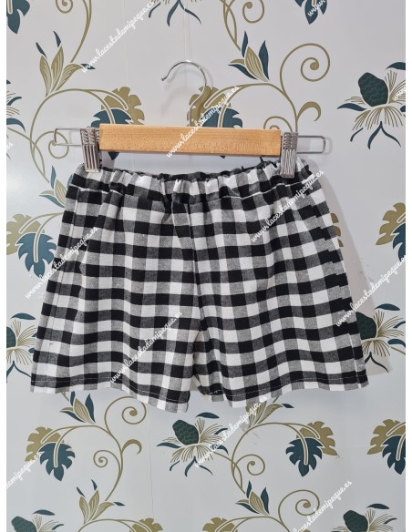 Pantalón Vichy Negro Cuadros-M