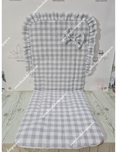 Funda Universal Vichy Gris Lazo Tela