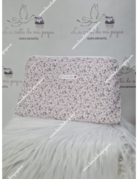 Neceser Flores Morado y gris