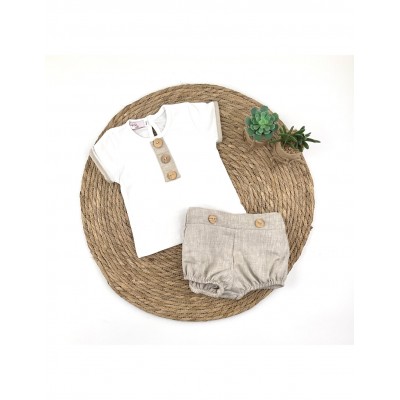 Conjunto Pololo Lino Beige Diverchic