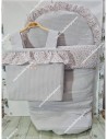 Pack Bolso y Saco Universal Waffle Gris Combi Flores Morado y Gris