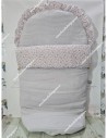 Saco Universal Waffle Gris Combi Flores Morado y Gris