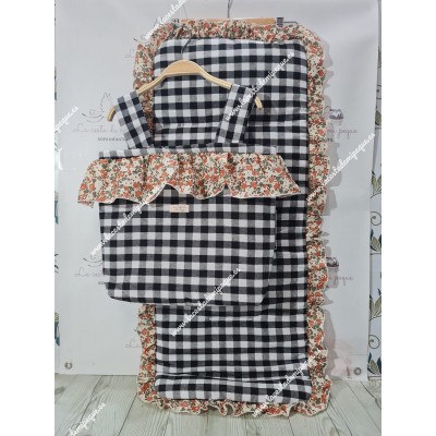 Bolso Cremallera y Funda Universal Vichy Negro Cuadros-M...