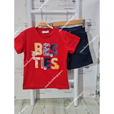 Conjunto Bermuda Besties Rojo-Marino