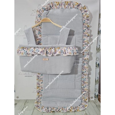 Bolso Cremallera y Funda Universal Vichy Gris Cuadros-P...
