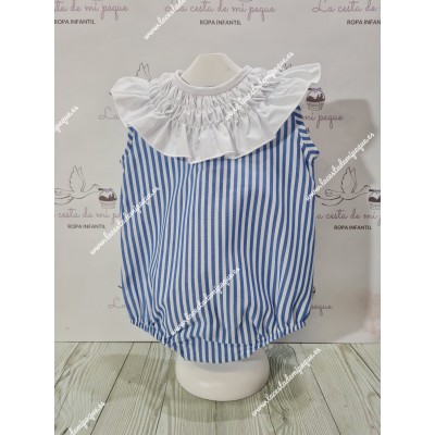 Pelele Rayas Azul Cuello París