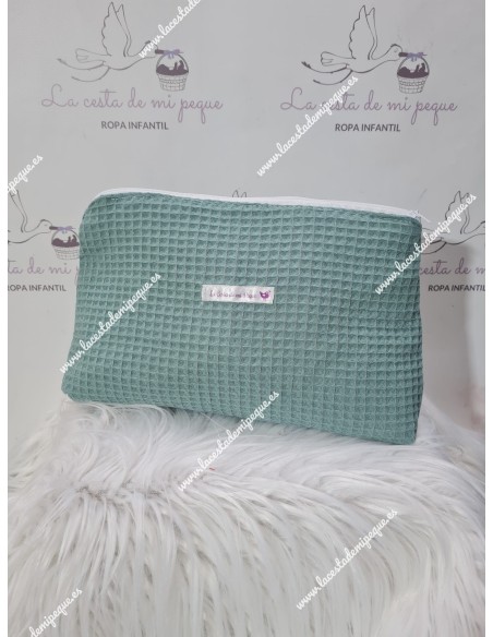 Neceser Waffle verde jade