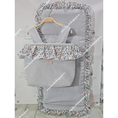 Bolso Cremallera y Funda Universal Vichy Gris Cuadros-P...