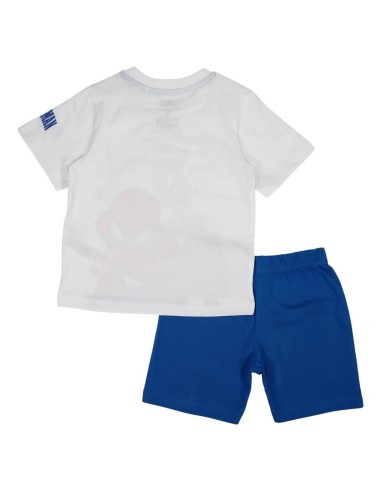 Conjunto Bermuda Spiderman Blanco-Azul