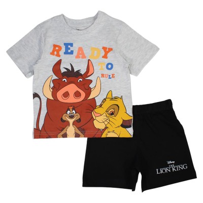 Conjunto Bermuda El Rey León Gris-Negro