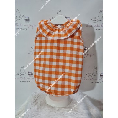 Pelele Vichy Naranja Cuadros-M Sisa