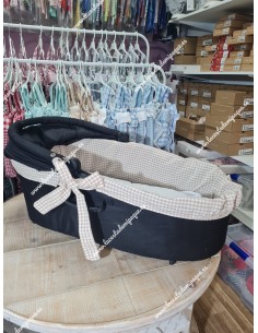 Pack Bolso, Cubrecapazo, Colchoneta Capazo, Colchoneta Silla, Neceser y Saco Capazo Vichy Beige Cuadros-P Combi Vichy Beige Cuad 2
