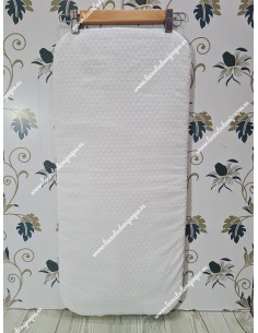 Pack Bolso, Cubrecapazo, Colchoneta Capazo y Saco Capazo Flores Combi Plumeti Blanco 2