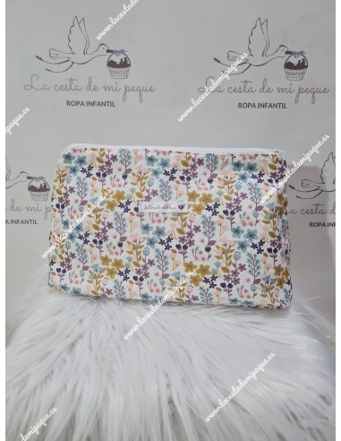 Neceser Flores Otoñales rosa y mostaza