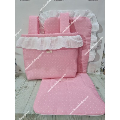 Bolso Cremallera y Funda Universal Rosa Topitos Combi...