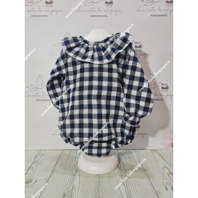 Pelele Vichy Marino Cuadros-M M/L