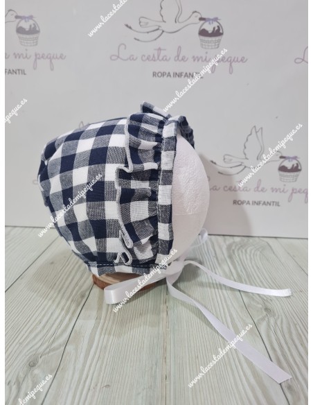 Capota Vichy azul Marino Cuadro mediano