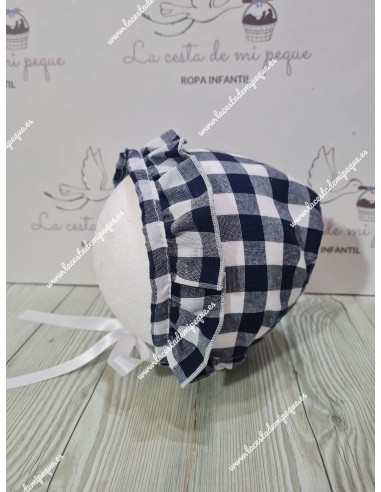 Capota Vichy azul Marino Cuadro mediano