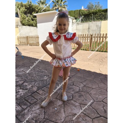 Conjunto Faldita Conejitos Rojo