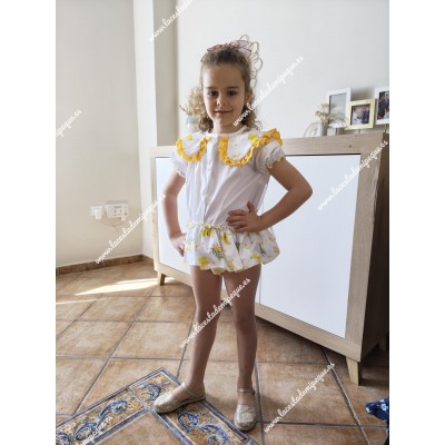 Conjunto Faldita Mariposas Amarillo