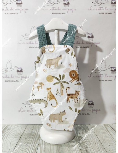 Ranita Animales Selva- Waffle Verde Botones