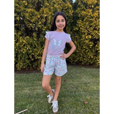 Conjunto Short Mariposa Lila