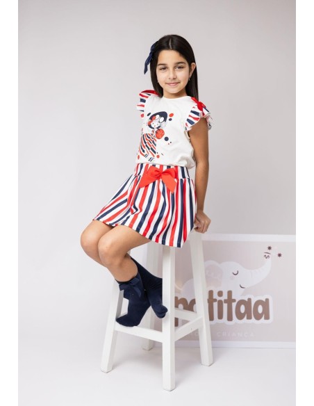 Conjunto Falda Rayas Muñeca Sailor