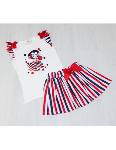 Conjunto Falda Rayas Muñeca Sailor