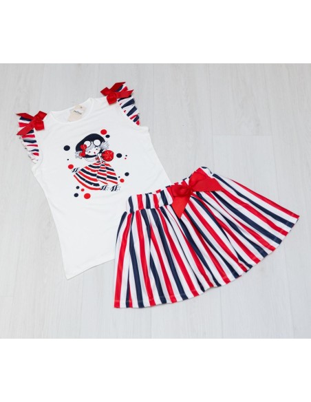 Conjunto Falda Rayas Muñeca Sailor