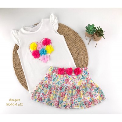 Conjunto Falda Flores Relieve Alma