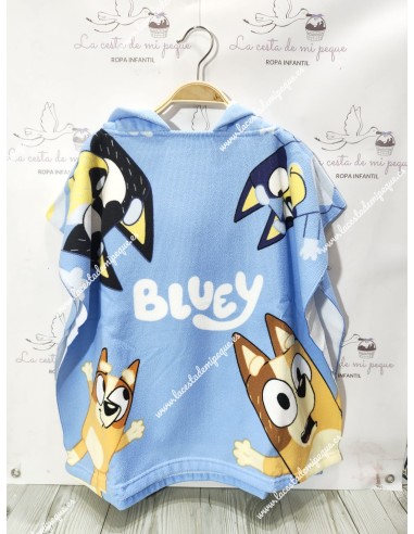 Poncho Toalla Bluey celeste