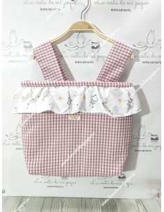 Bolso Pocket Cremallera Vichy Maquillaje Cuadros-P Volante Elefantes Rainbow