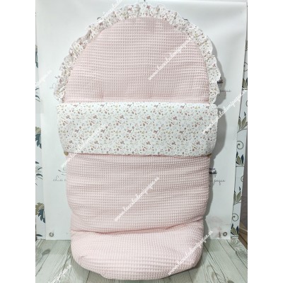 Saco Universal Waffle Rosa Combi Flores Y Hojas Rosa