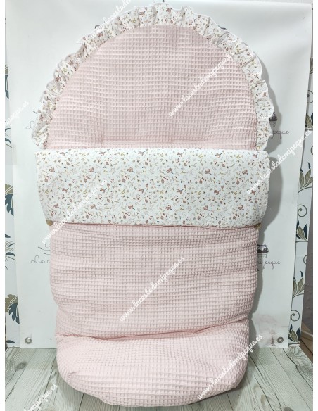 Saco Universal Waffle Rosa Combi Flores Y hojas rosa
