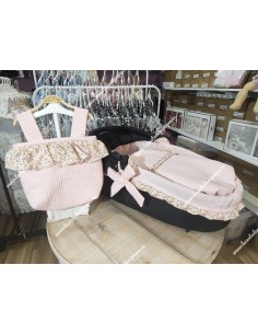 Saco Capazo Desmontable Waffle Rosa Combi Flores Tokyo 2