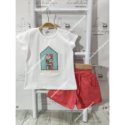 Conjunto Short Casita Coral