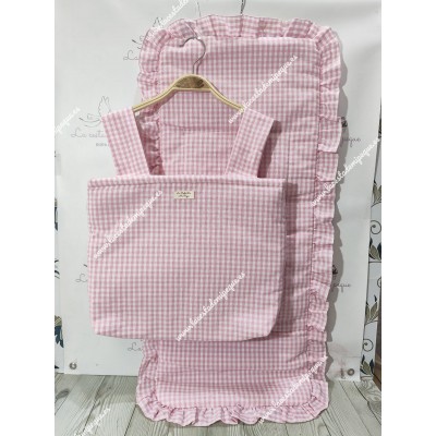 Bolso Cremallera y Funda Universal Vichy Rosa Cuadros-P...
