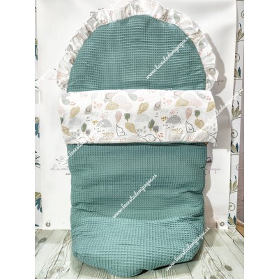 Saco Universal Waffle Verde Jade Combi Elefantes