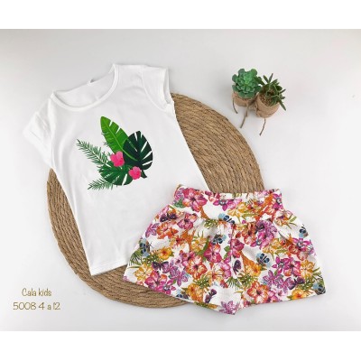 Conjunto Short Hojas Multicolor Cala