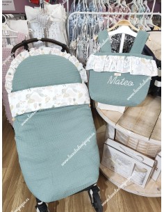 Bolso Pocket Cremallera Waffle Verde Volante Elefantes 2