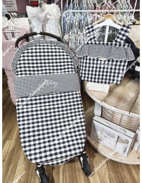 Pack Bolso y Saco Universal Vichy Negro Cuadros-M Combi